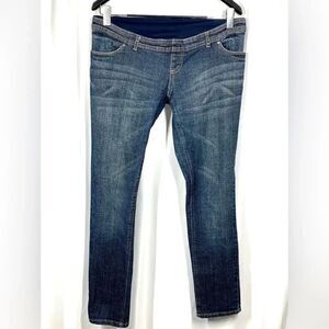 DUO Maternity Jeans Stretch Denim Medium Wash Straight Leg Women Size Small